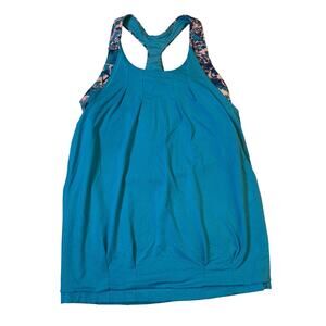 Ivivva by Lululemon Sz 12 Blue Tank Top with built in sports bra Girl's - EUC